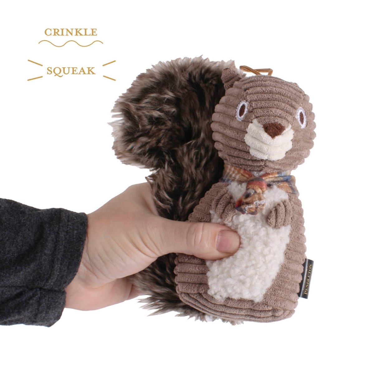 Pendleton Plush Squirrel Dog Toy – Soft, Squeaky & Stylish