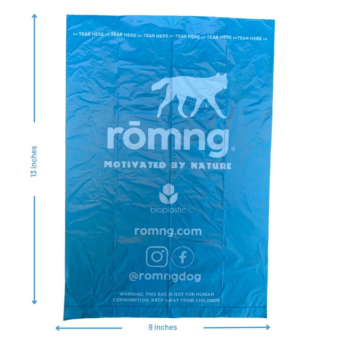 rōmng™ Bio-Based Dog Poop Bags – Eco-Friendly Waste Bags Made from Renewable Materials