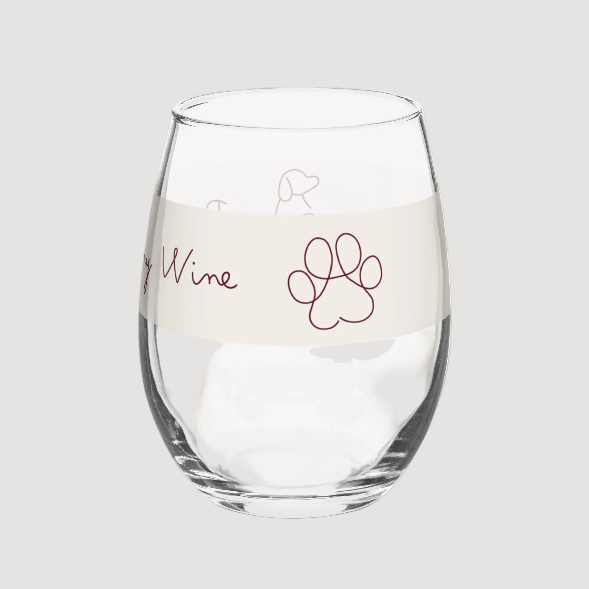 Pooch Patriot “Paws Off My Wine” Stemless Glass (15 oz)