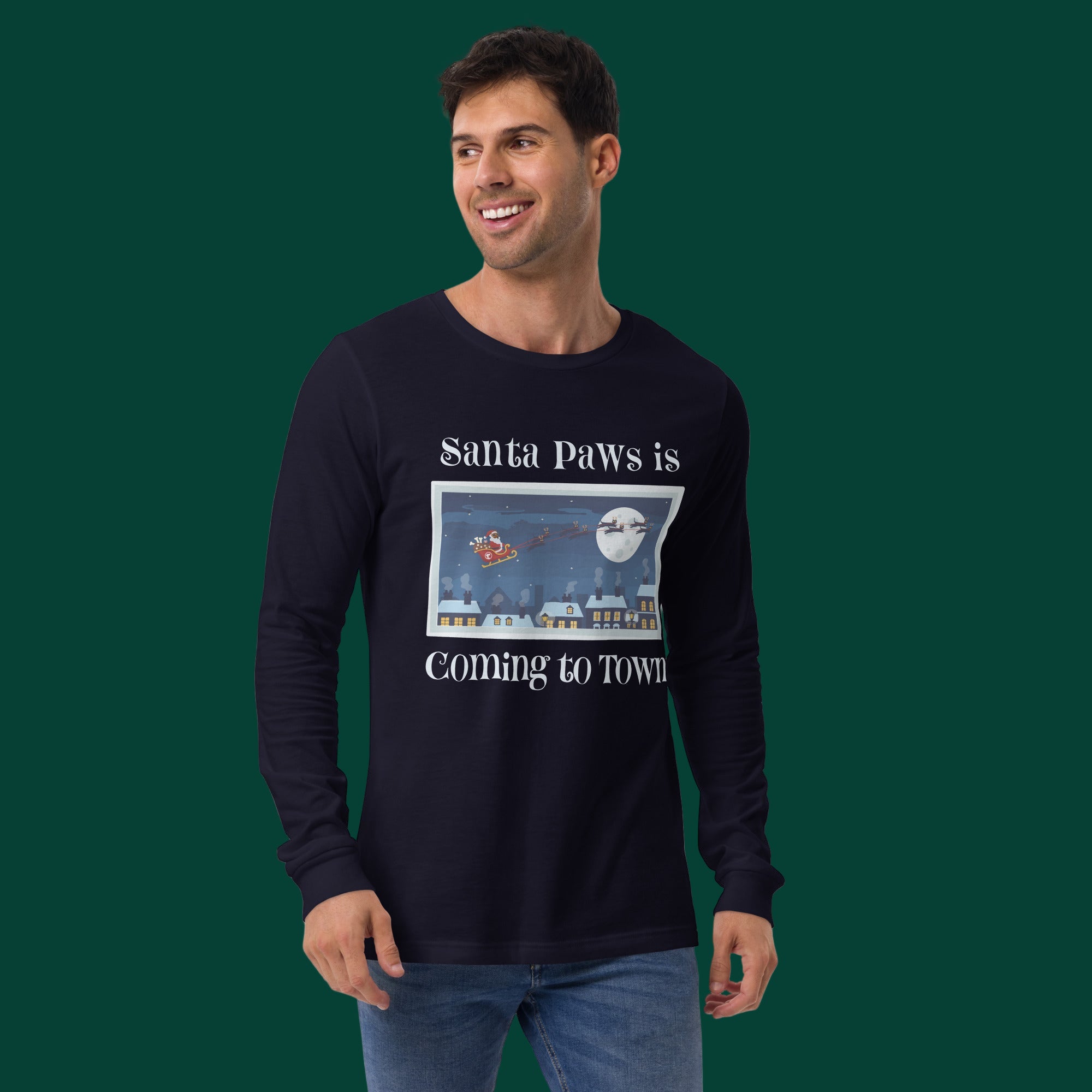 Santa Paws Is Coming to Town – Men's Long Sleeve
